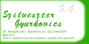 szilveszter gyurkovics business card